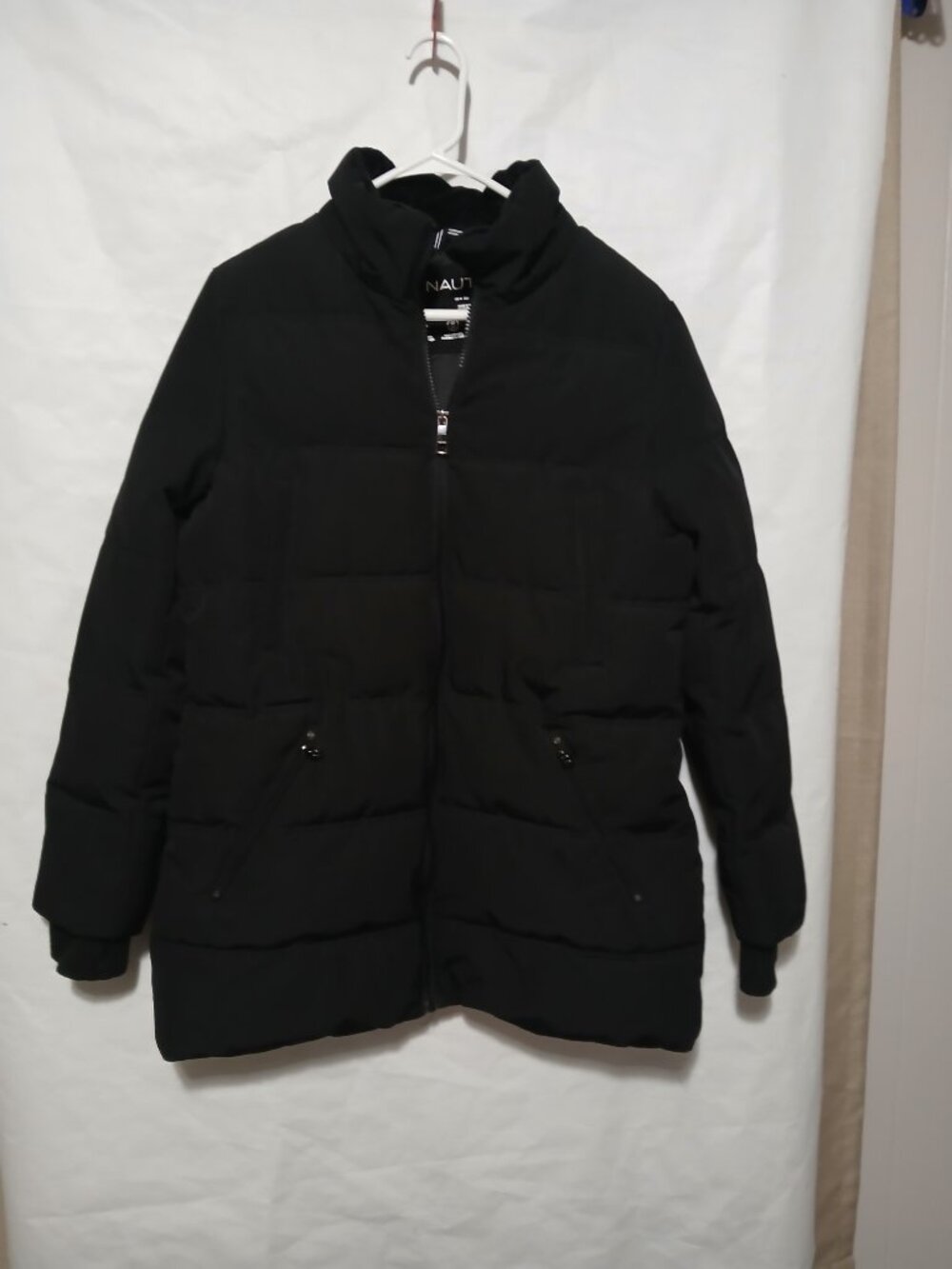 Nautica Women's Black Long Sleeve Full-Zip Puffer Winter Coat Size Medium Jacket